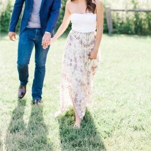 Zara Floral Maxi Skirt - Small